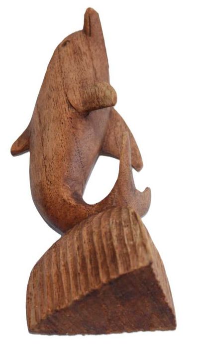 Estatueta em madeira maciça - Golfinho
