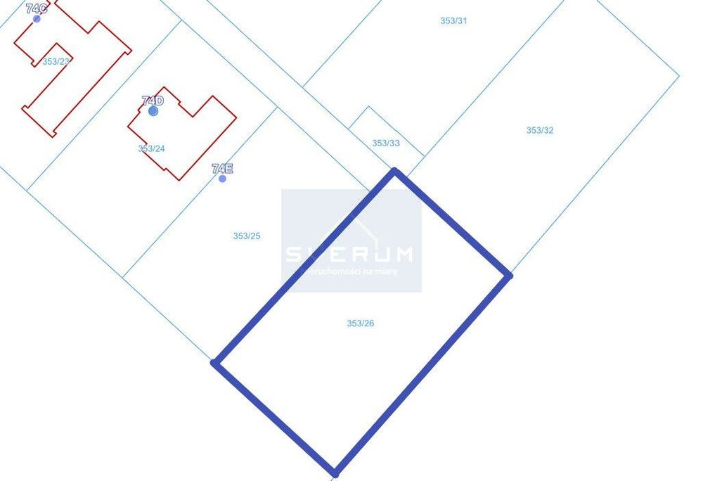 Działka pod zabudowę jednorodzinną Północ 1551 m² - Więcej
