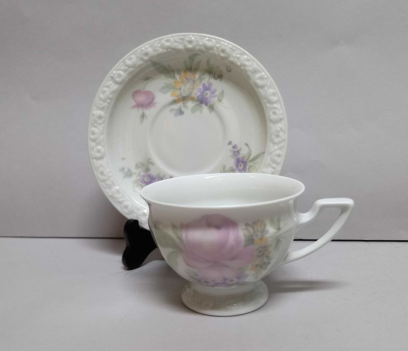 Filiżanka do kawy, pastelowe kwiaty, Rosenthal Maria