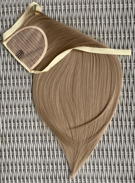 Premium Ultra włosy doczepiane, beżowy blond, kucyk, treska 206.