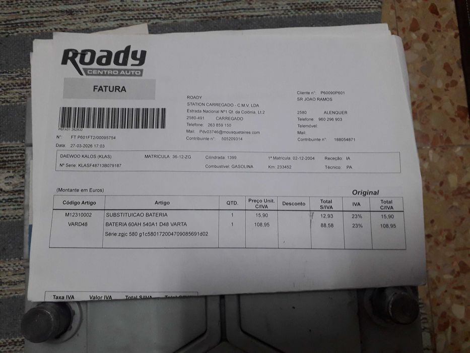 Bateria praticamente nova Varta