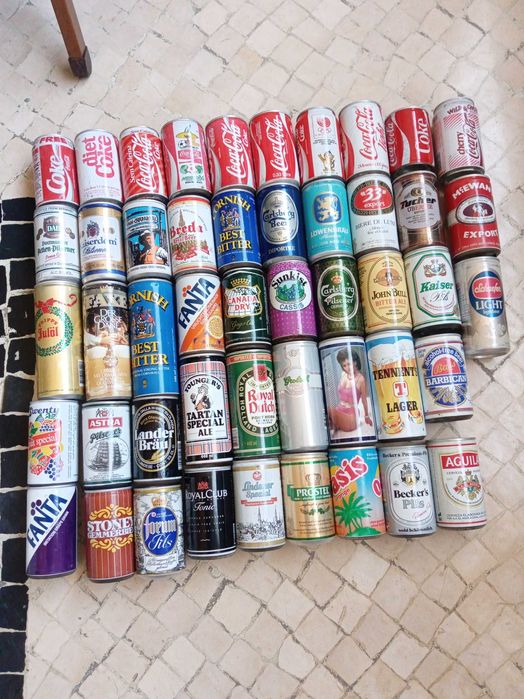 Conjunto de latas vintage