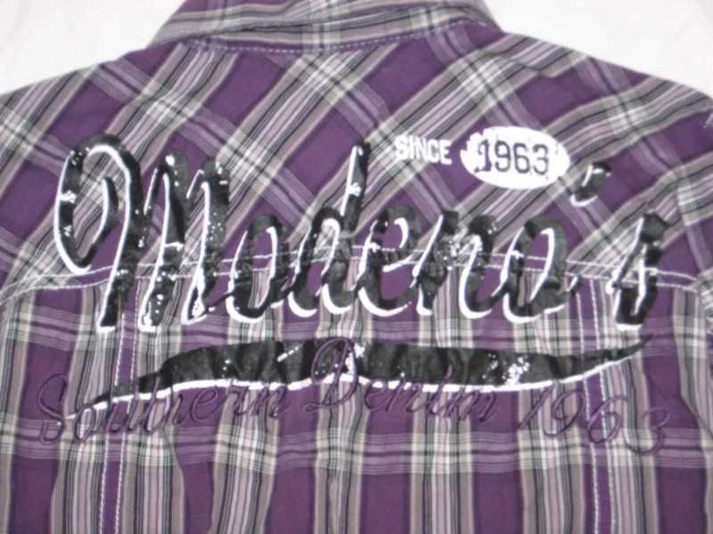 Koszula długi krótki rękaw na lato kratka Modeno S 37 38 Southern