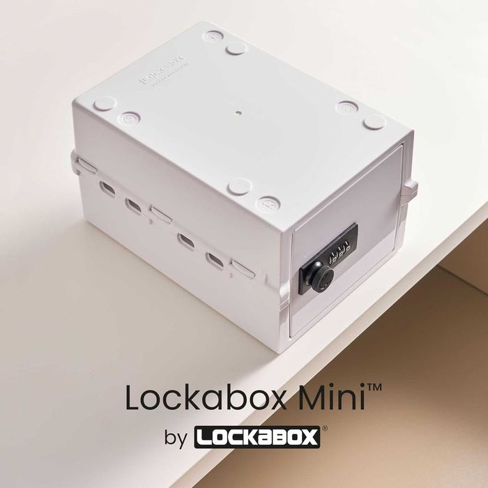 Lockabox Mini™ |Małe białe pudełko z zamkiem szyfrowym/Sejf domowy