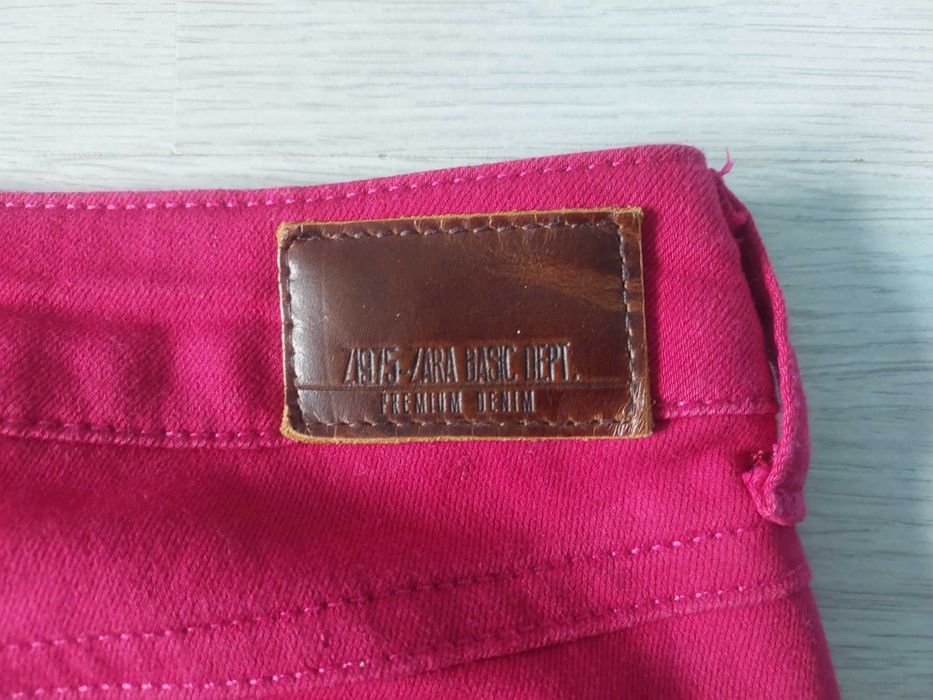 M spodnie damskie materiałowe różowe elastyczne basic denim