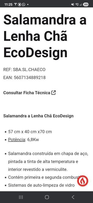 Salamandra aquecimento