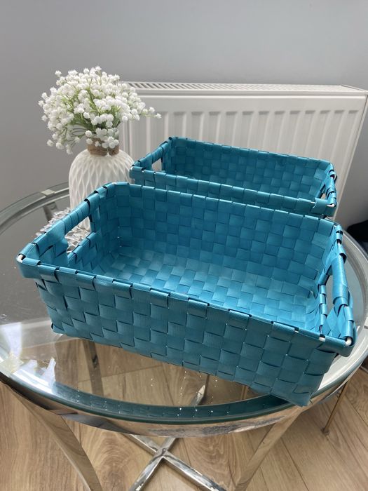 Koszyki do przechowywania rzeczy 2 szt turkusowe