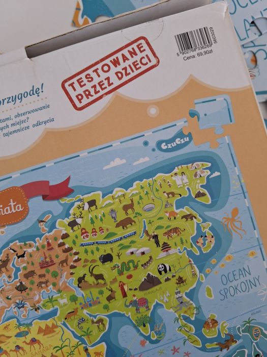 Puzzle CzuCzu Mapa Świata 168 elementów, układanka edukacyjna 6+