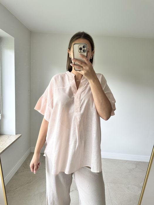 Lniana bluzka na lato Marks&spencer rozmiar 44 len bawełna