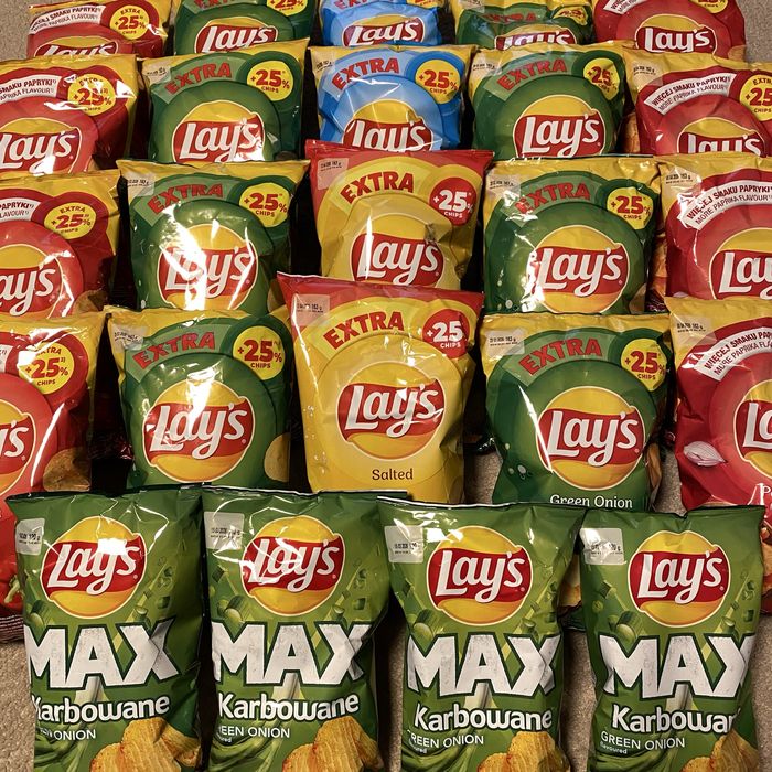 24x Lay’s (mix smaków, 20x 163g zwykłe + 4x 120g MAX karbowane)