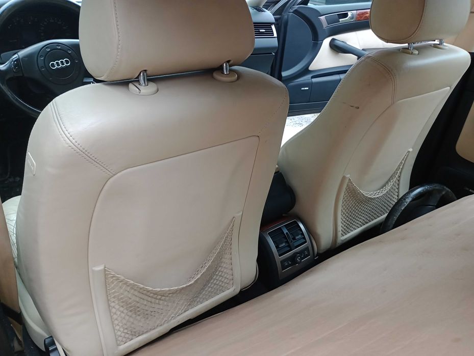 Audi A6 C5 - fotele SPORTY skora bananowa + boczki TYLNA KANAPA GRZANA