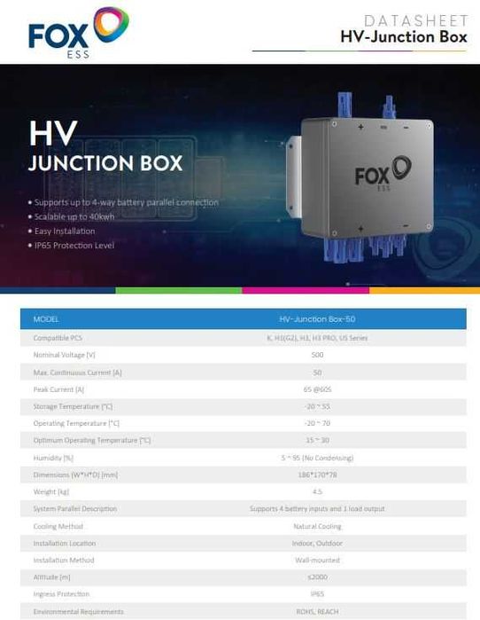 Junction FoxEss HV  BOX-50 EP5&11