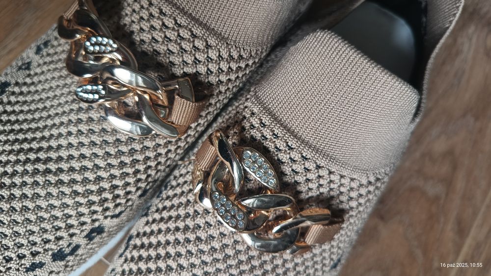 Wygodne lekkie buty łańcuszki sneakersy adidasy biała podeszwa