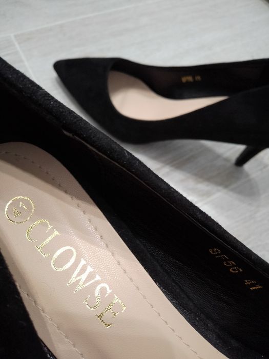 Buty szpilki 40 nowe czarne zamsz