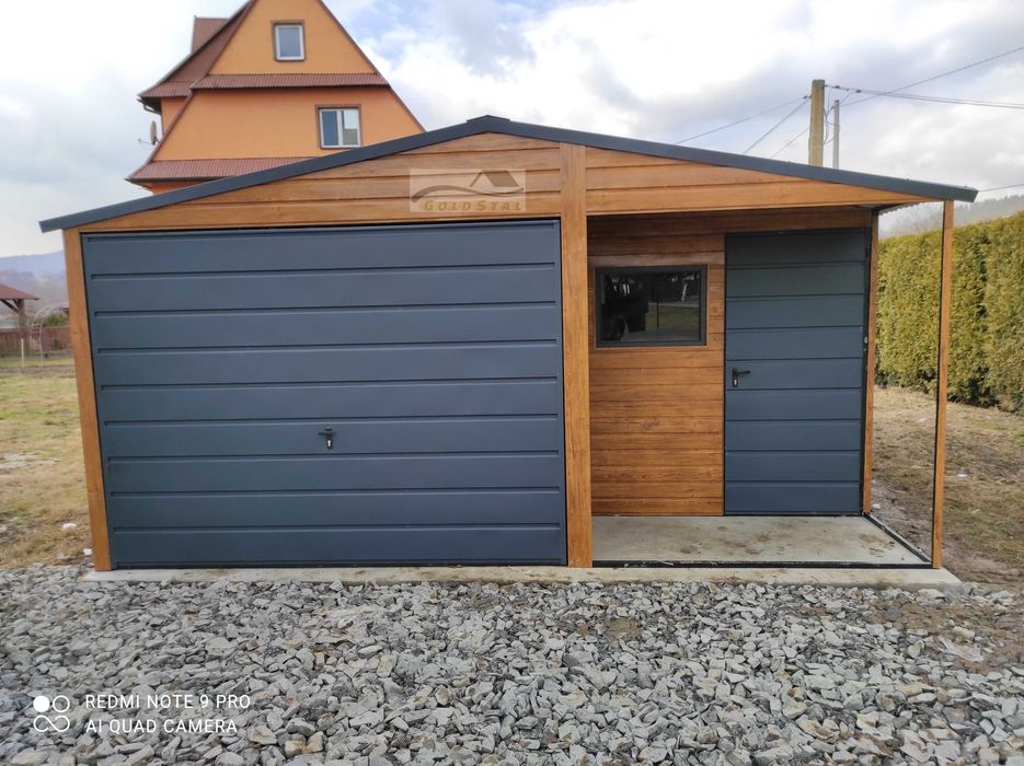 Garaż blaszany drewnopodobny 6x6, 6x5, 4x6, 7x6, 4x5, 3x5, 9x6, 7x7