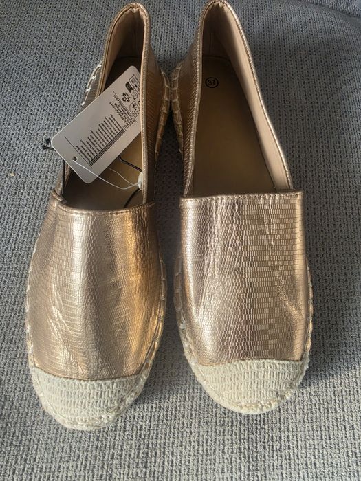 Espadryle złotoróżowe r.37