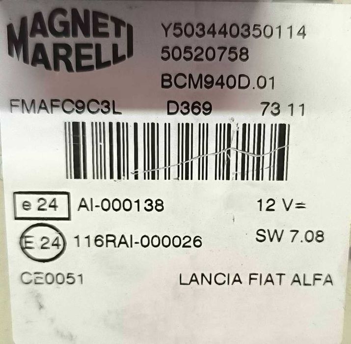 Caixa Fusíveis / SAM / BSI 50520758 - ALFA ROMEO GIULIETTA