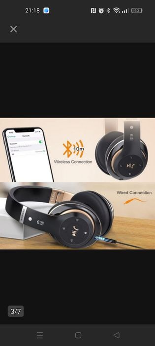 6S bezprzewodowe słuchawki nauszne Bluetooth składane mikrofon