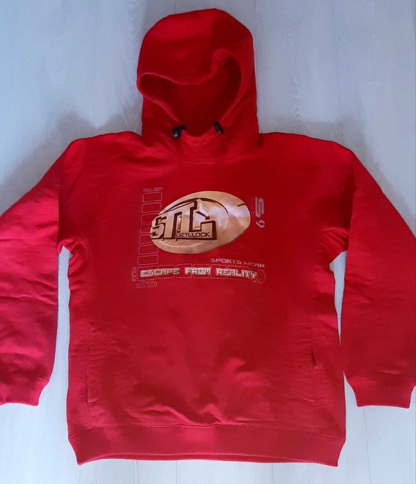 Setllock Smith oldschool bluza z kapturem czerwona hip hop roz. L XL