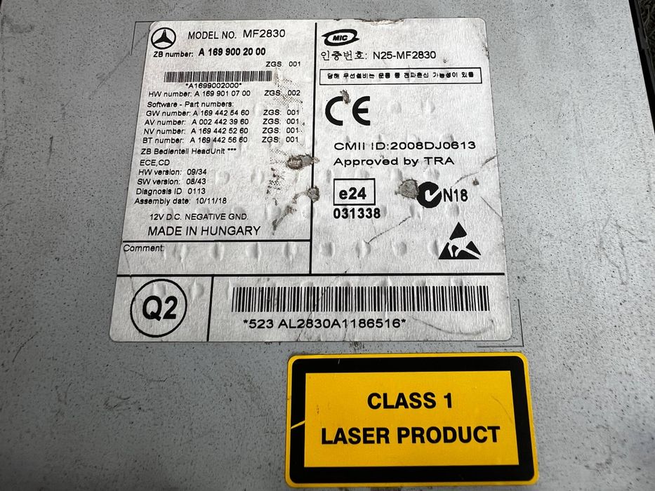 Магнітола Мерседес Спрінтер 906 Віто 639. Магнітофон A1699002000