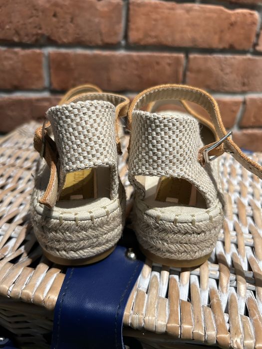 Bestelle nowe buty espadryle sandaly koturn platforma musztarda