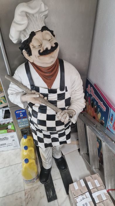 Boneco expositor de rua padeiro, cozinheiro