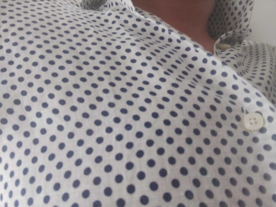 Camisa em linho com bolas - oficina mustra luxo