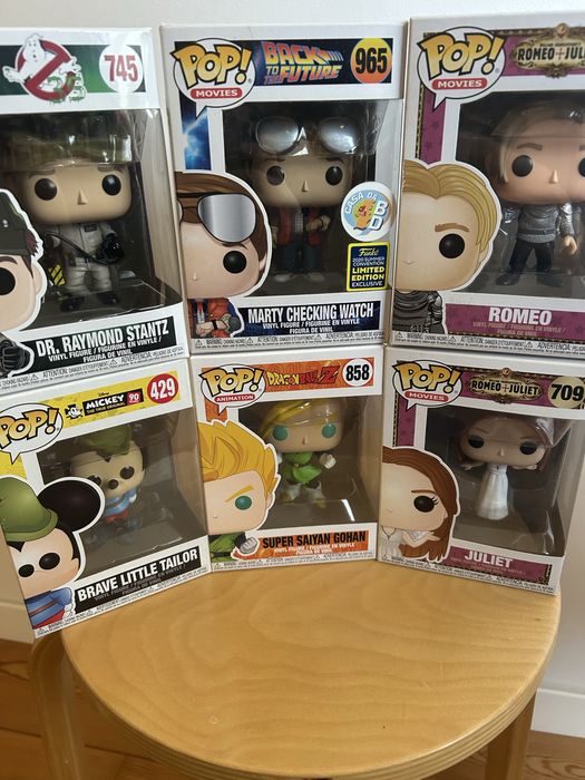 Funko pops Marvel, Harry Potter, Toy Story, He-Man, Star Wars, Batman.