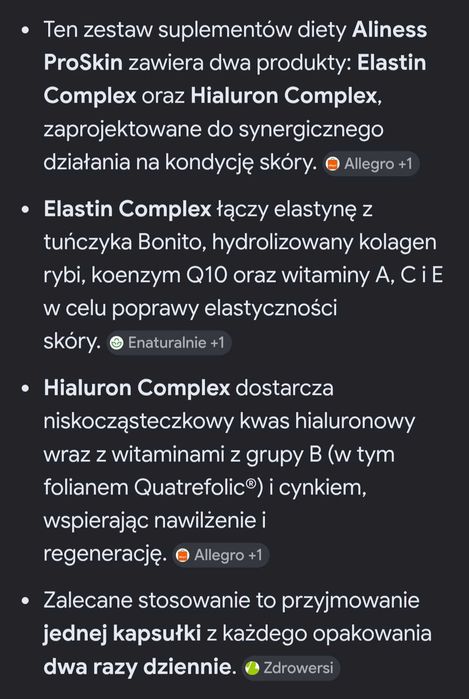 Ekastyna i kwas hialuronowy w kapsułach
