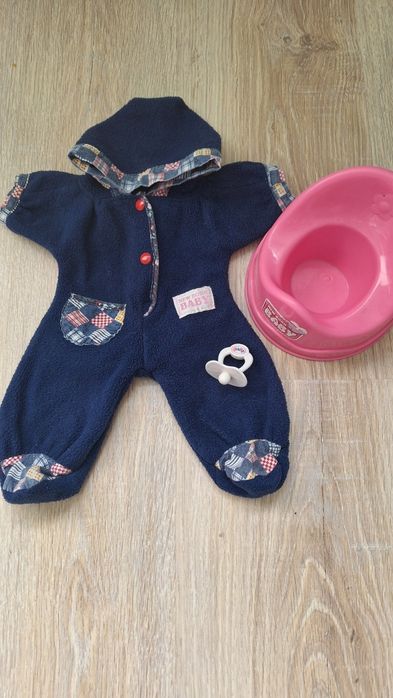 New born baby, аксесуари для ляльки, горшок, пустишка, комбінезон