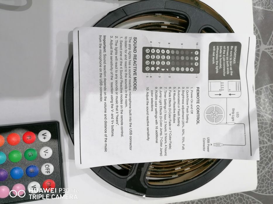 Fita de LED multicolor 5m USB