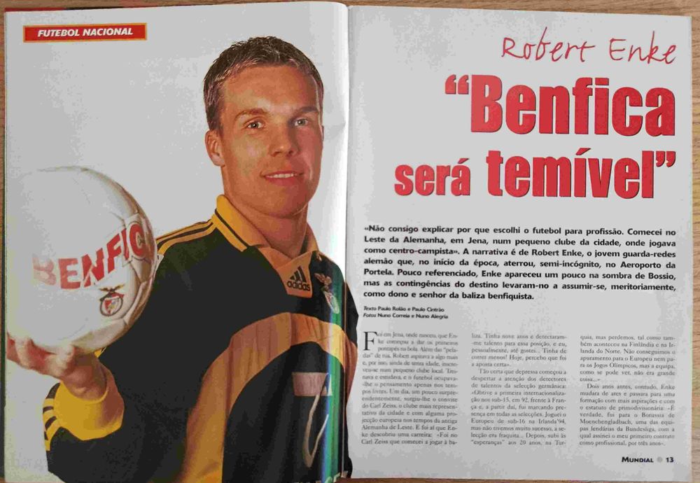 Benfica - Preud Homme e Enke - Revista Mundial de fevereiro 2000
