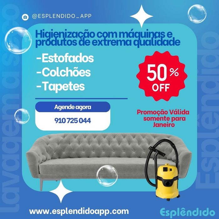 Higienização Profissional de Sofá, Colchão e Tapetes