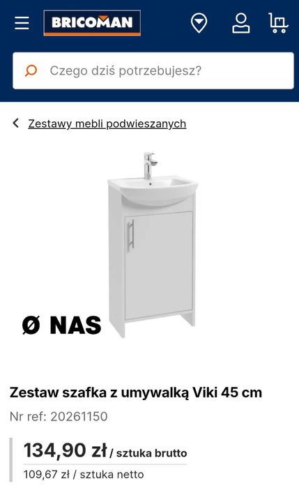 Szafka z umywalką 45 Viki