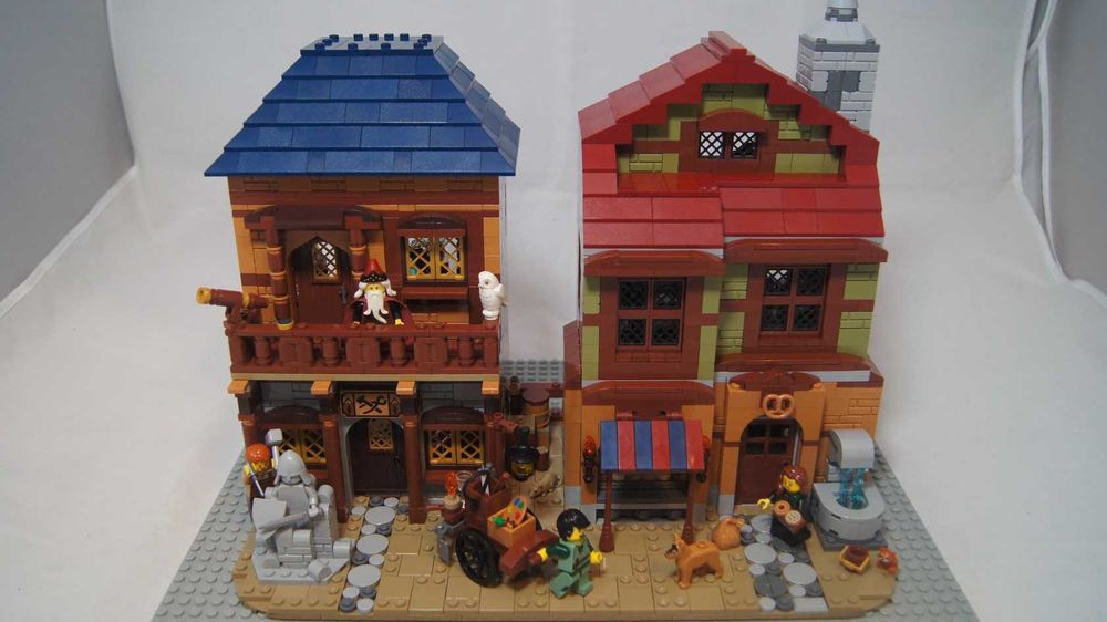 Lego Castle Zamek MOC Wioska budynki figurki 1,8 kg