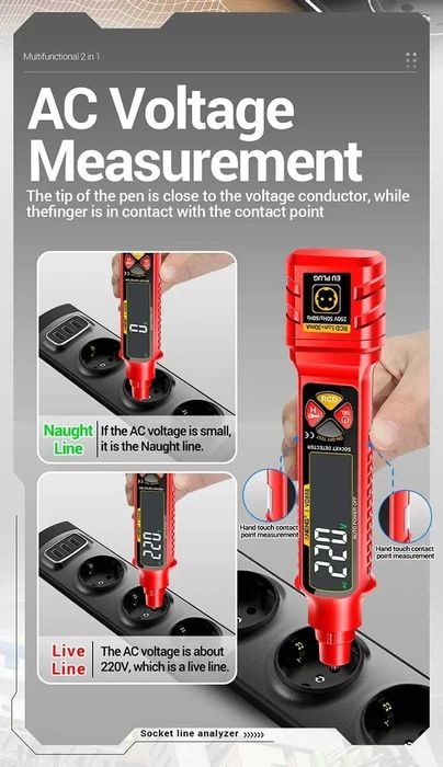 Cyfrowy tester gniazd miernik napięcia AC/DC ANENG VD808