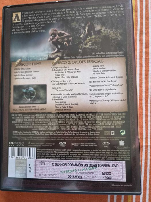 DVD - O Senhor dos Anéis - As Duas Torres - 2DVD's