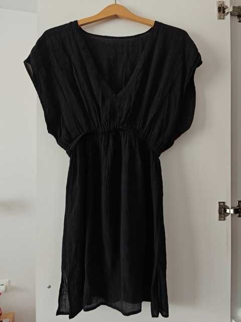 Czarna sukienka plażowa na lato S