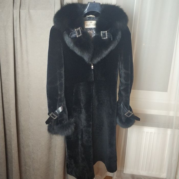 Шуба мутон, песец, кожа, 46 р., пересылка