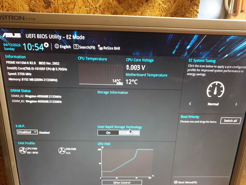 Asus Prime H410M-K R2.0 procesor i3 10100f