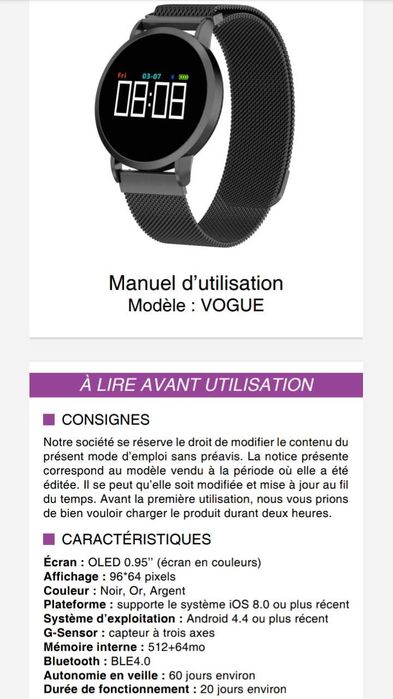 Relógio Smartwatch EKo-Vogue