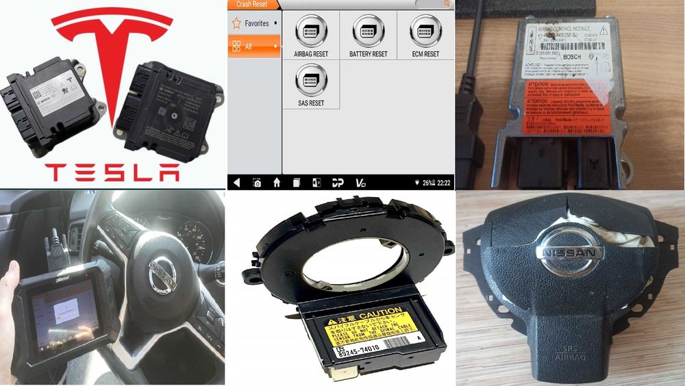 Сброс crash data SRS airbag , калибровка и сброс SAS