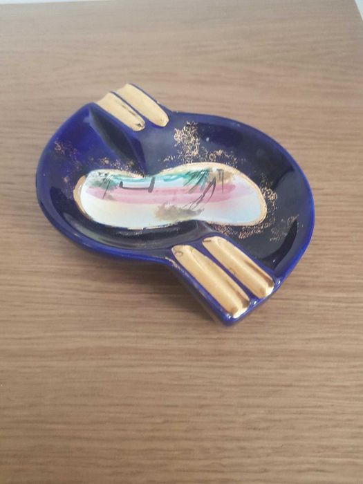 Cinzeiro Loiça Antigo Pintado á Mão