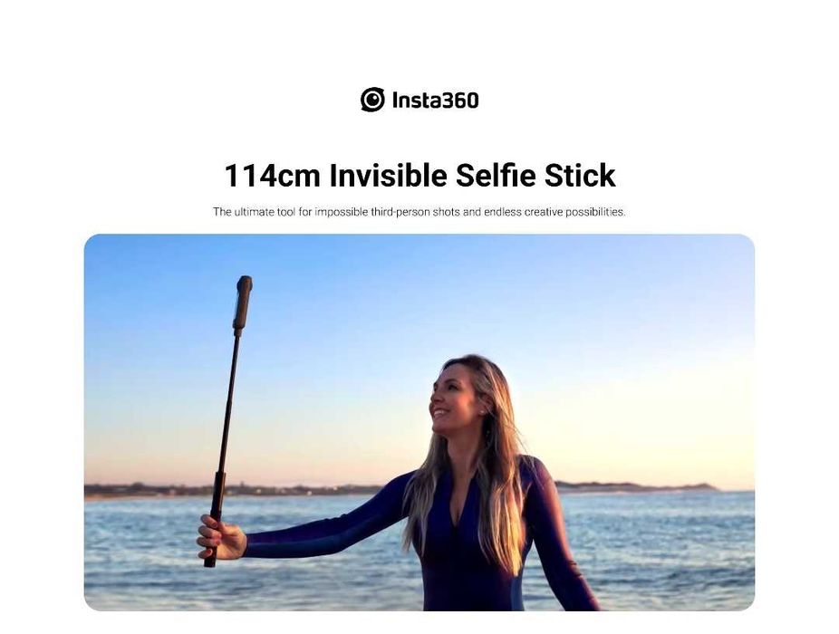 Селфипалка монопод insta360 x5 x4 x3 x2 , 114см, вес 118гр