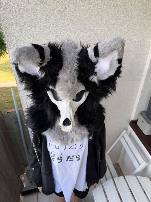 Furry fursuit skull dog