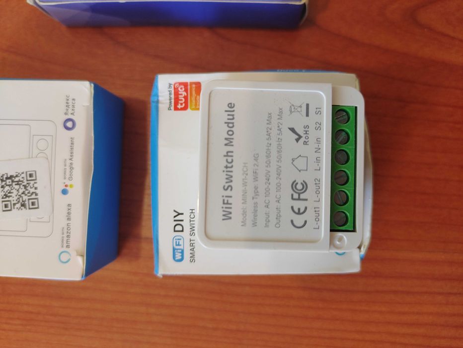 kit interruptor duplo autoalimentado + 2módulos inteligentes Tuya Wifi