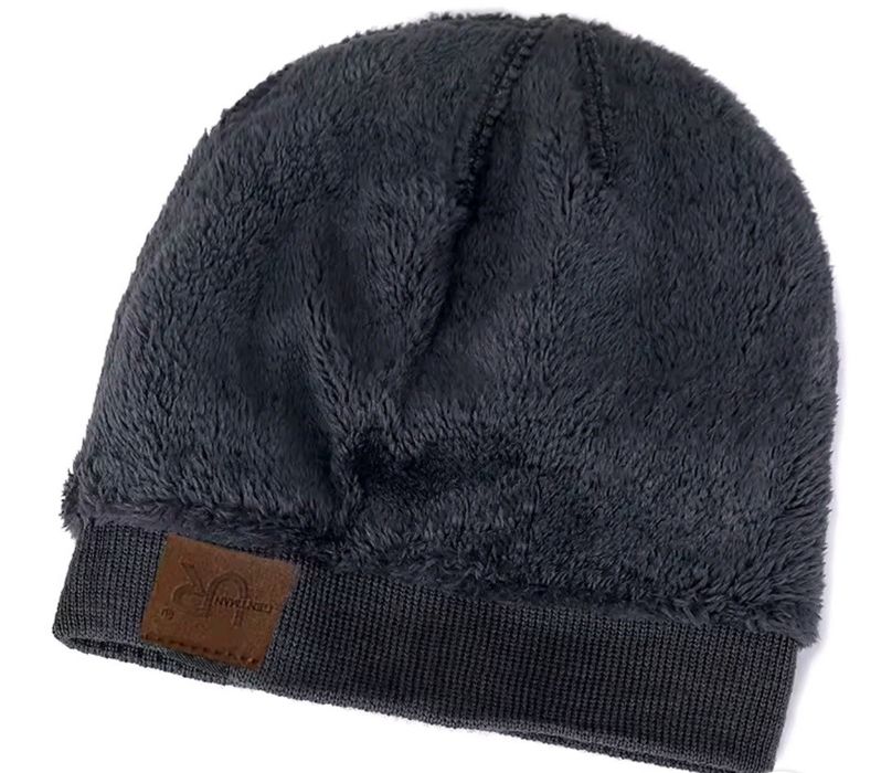 Czapka zima jesień ocieplana polar czarna uniwersalny standardowy męs