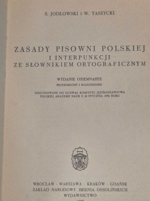 Zasady pisowni polskiej  S. Jodłowski