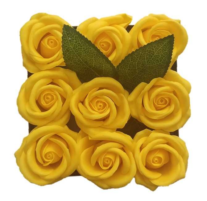 Caixa de flores de sabão