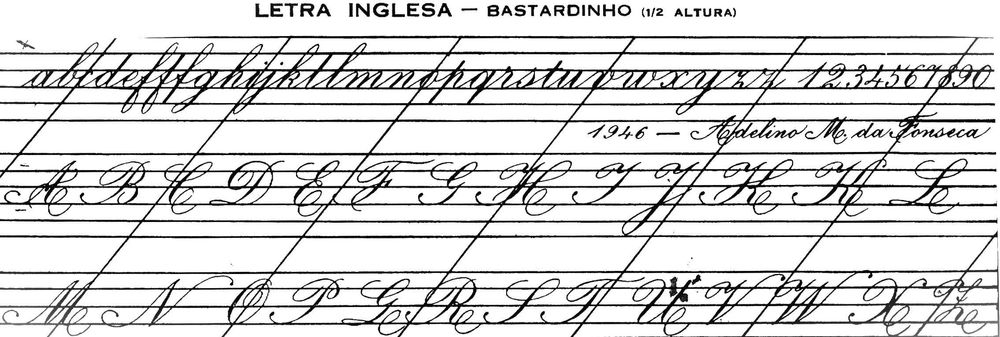 Exemplar de Caligrafia de 1946 - Para o ensino técnico Profissional